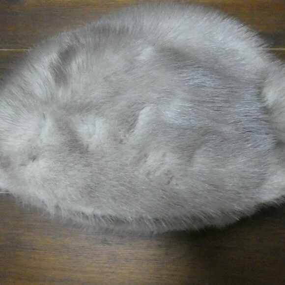 VTG Walleek's Furs Pittsburgh Adult Mink Hat 10" Diameter Light Brown Satin Line - Picture 8 of 14